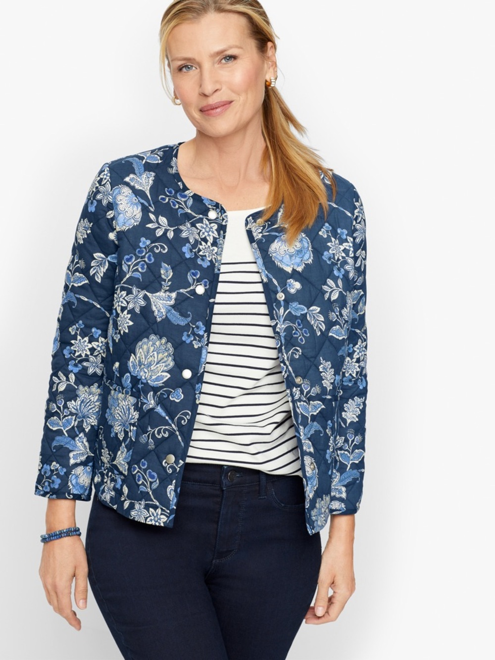 Talbots Jacobean Quilted Jacket size medium